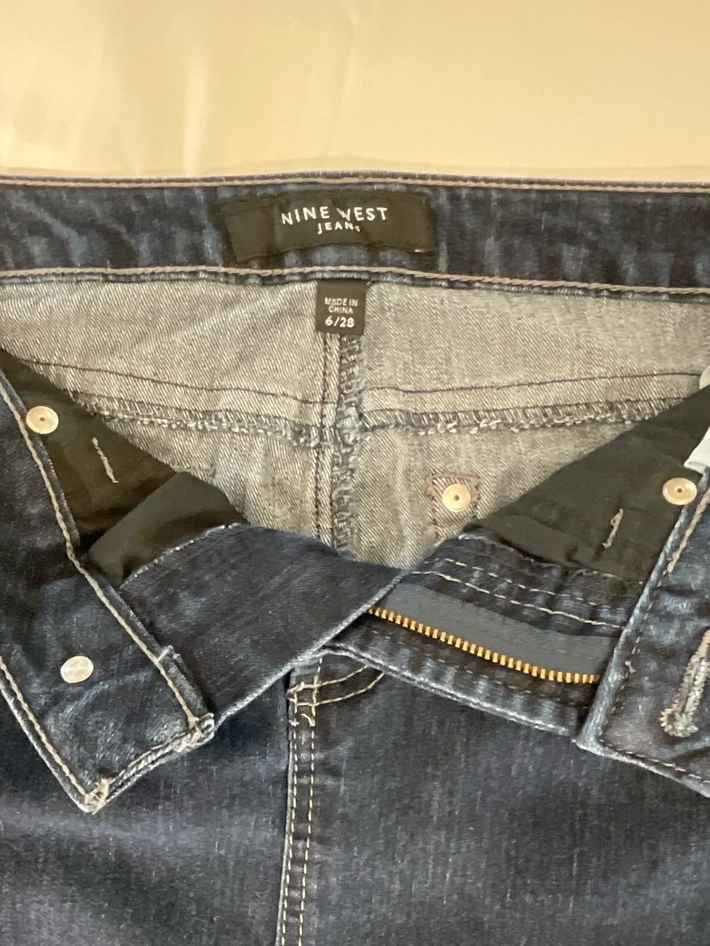 Nine West Jeans Denim Pencil Skirt Size 6/28 Dark Wash